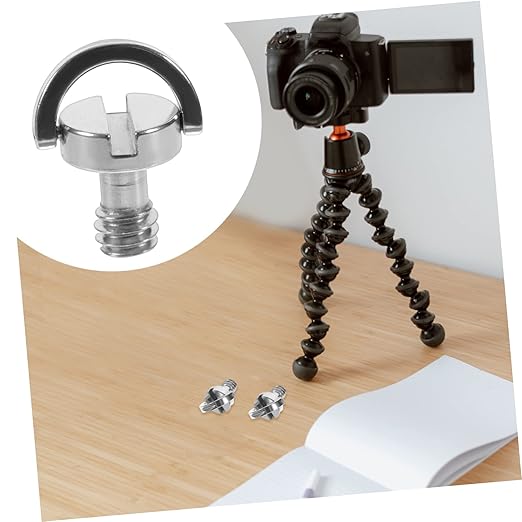 Angoily Camera Mounting Screws 1/4 Inch Tripod Mount Screws d Ring Quick Release Plate Clamp 5 Pcs