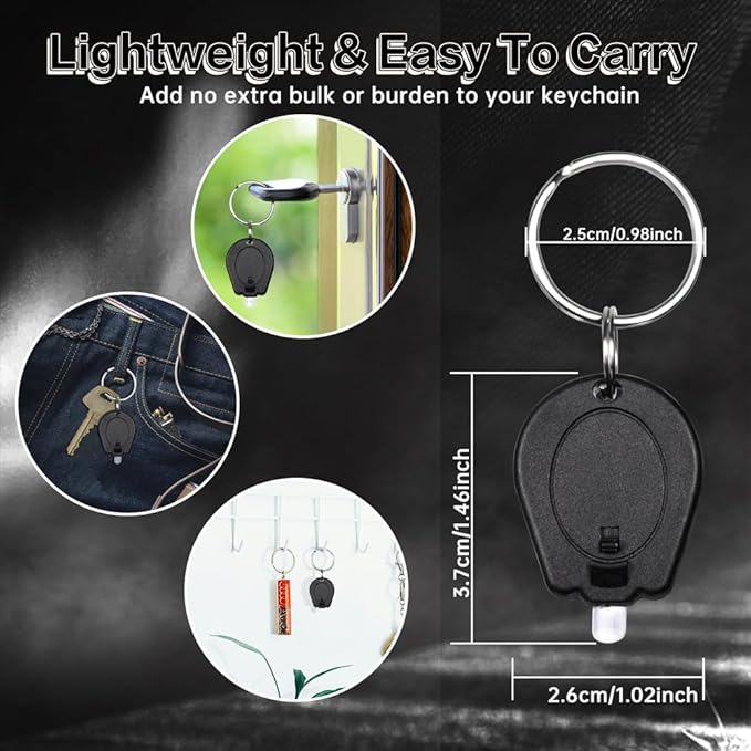 10 Pack Ultra Bright Mini LED Keychain Flashlight, Small Key Ring Flashlight, Portable LED Keychain Light for Outdoor Activities Emergency Light - Black Shell