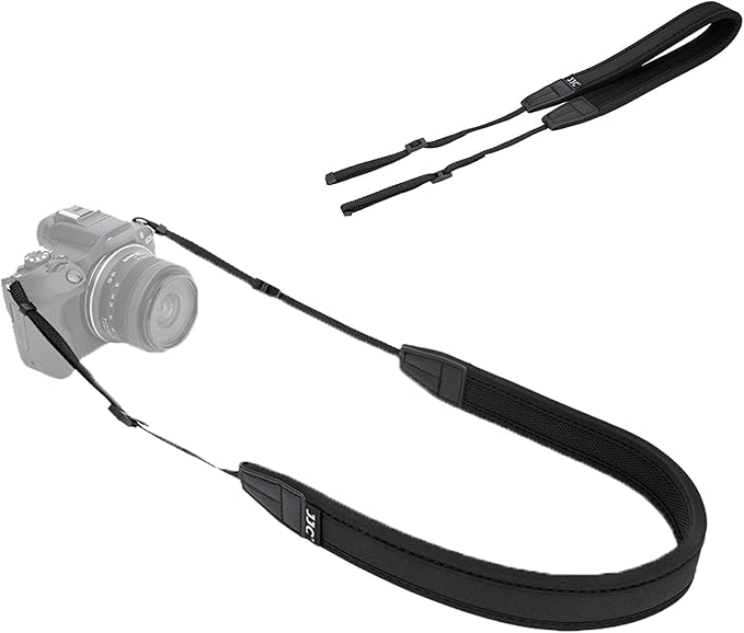 JJC Neck Strap for Canon EOS R50V R50 R100 M50 Mark II Nikon Sony Fujifilm Mirrorless Cameras, 23.6-43.3" Adjustable Camera Shoulder Sling Strap with Soft Neoprene Non-slip Padded