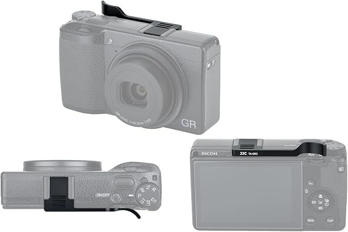 JJC TA-GR3 Thumbs Up Grip for GR III GR IIIx Camera, GR IIIx Thumbs Grip, GR III Thumbs Up Grip, Made of Premium Aluminium Alloy, Hot Shoe Grip Compatible with Ricoh GRIII GRIIIx