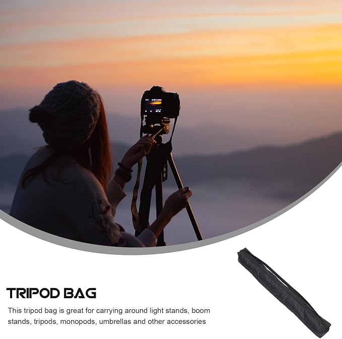 Kisangel Tripod Carry Bag and Photography Storage Bag with Shoulder Strap, Oxford Cloth Portable Padded Case for Outdoor Photography Equipment, 100X10X10Cm Compact Carrying Pouch