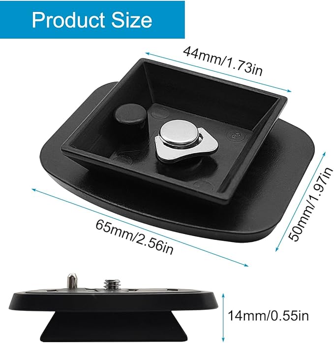 44mm Quick Release Plate, Universal QB-4W Tripod Mount Adapter Replacement for Select Tripods with 44mmx44mm Mounting Slot - Camera Mounting Base Plate