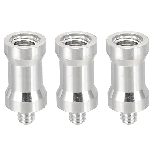 PATIKIL Camera Spigot Screws Converter 3/8" x 1/4" Female to Male, 3 Pack Tripod Screw Adapter Spigot Stud for Light Stand Hot Shoe Cold Shoe Adapter Ball Head Flash, Silver