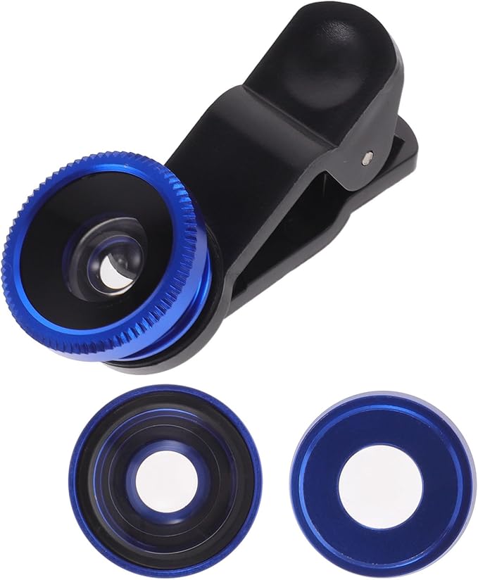 3-in-1 Phone Camera Lens Kit with Fisheye Lens Wide Angle and Macro Clip Compatible with Smartphones for Enhanced Mobile Photography