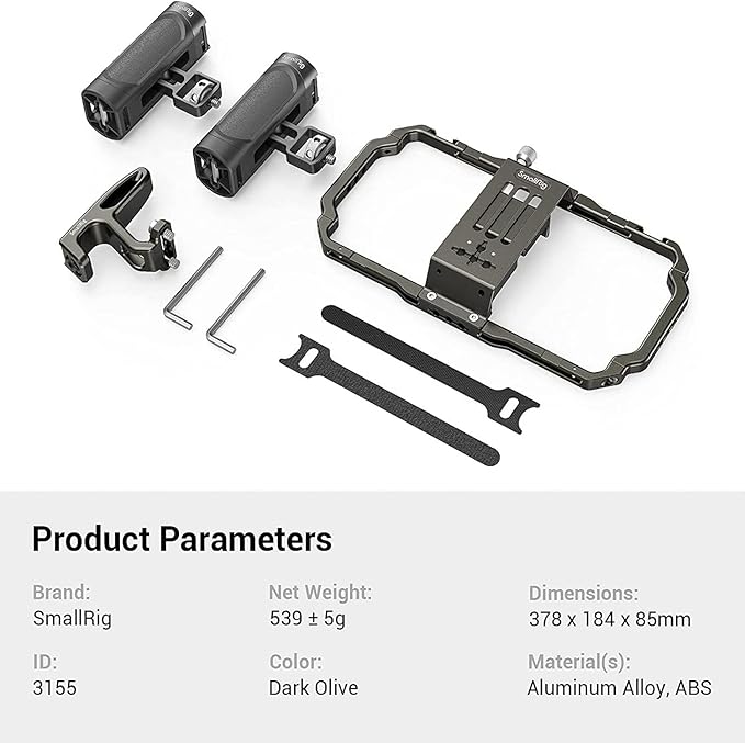 US Stock Universal Mobile Phone Handheld Video Rig kit with Two Side Handles and a top Handle for Mobile Filmmaking, vlogging,Features Two Cold Shoe mounts and Multiple 1/4 Threaded Holes