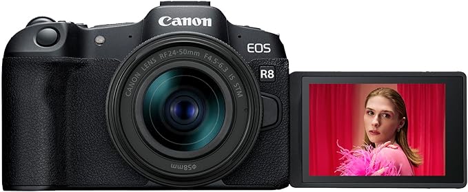 Canon EOS R8 Mirrorless Camera with RF 24-50mm f/4.5-6.3 is STM Lens