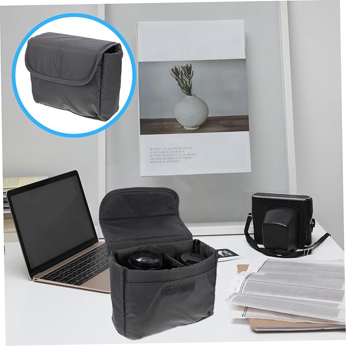 Vaguelly Camera Bag Insert Portable Padded Protective Case for DSLR Cameras Dividers for Compact Design for Backpacks Messenger Bags