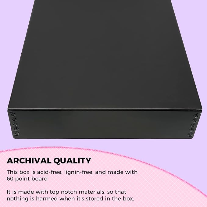 Golden State Art, Acid-Free Archival 9x12 Inches Metal Edge Drop Front Museum Photo Storage Box, Preserve Documents, Prints, Pictures, Photographs, Arts And Crafts, Black