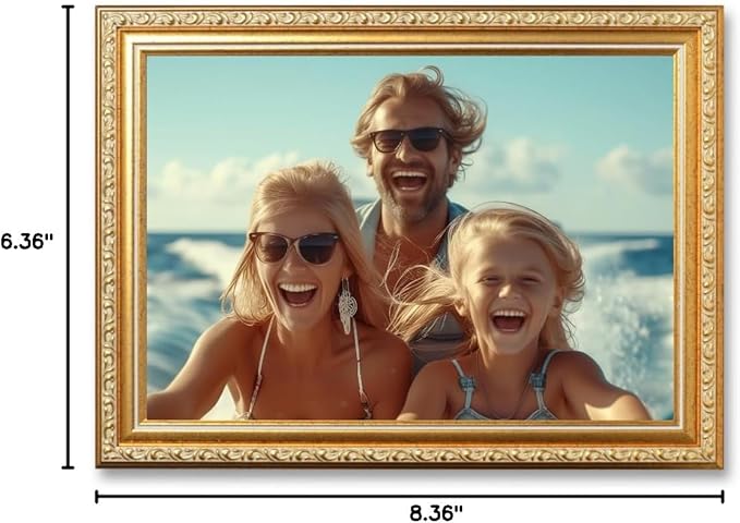VictoR Picture Frame Chagall 4x6 Gold - Vintage Picture Frames with Shutterproof Acrylic Glass - 4 x 6 Photo Frame - Gold Picture Frames - Antique