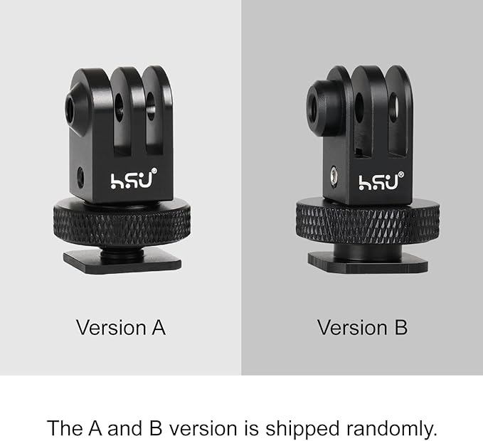 HSU Aluminum Cold Shoe Mount Adapter, 1/4-20 screw hole Tripod Mount Adapter for GoPro Hero 13/12/11/10/9/8/7/6, DJI Osmo Action AKASO, Applicable for Tripod Selfie Stick Monopod and DSLR Camera Flash