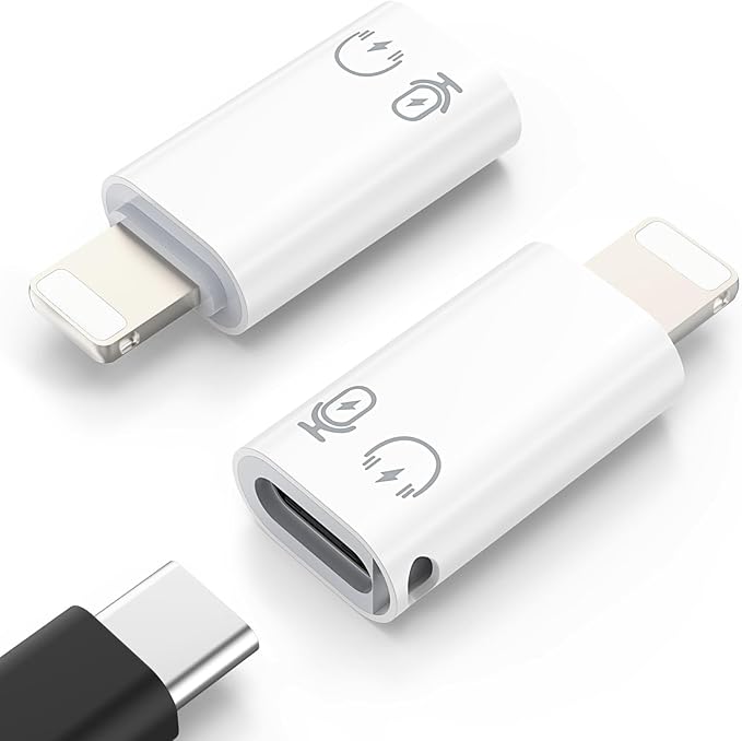 MoKo for DJI Mic Mini USB C to Lightning Adapter, Lightning to USB C Aduio Adapter Compatible with iPhone 14/13/12/11/Wireless Microphone Receiver, Support Charging, Data Transfer, Earpods