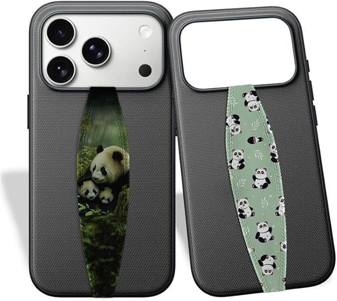 Switchbands Universal Phone Grip Strap – Customizable & Reversible Elastic Phone Strap Grip Holder, Ultra-Slim Finger Strap for Phone Case, Cell Phone Grip for Secure One-Hand Use - Pandamodium