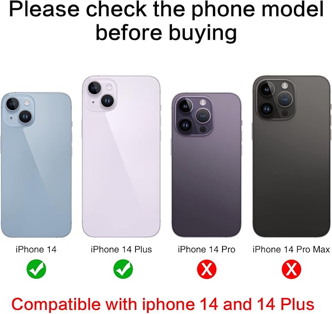 2PCS ASDAWN Back Rear Camera Lens Glass Replacement for iPhone 14 and 14 Plus Camera Glass Lens Replacement with Pre-Installed Adhesive + Repair Tool Kit + Installation Manual