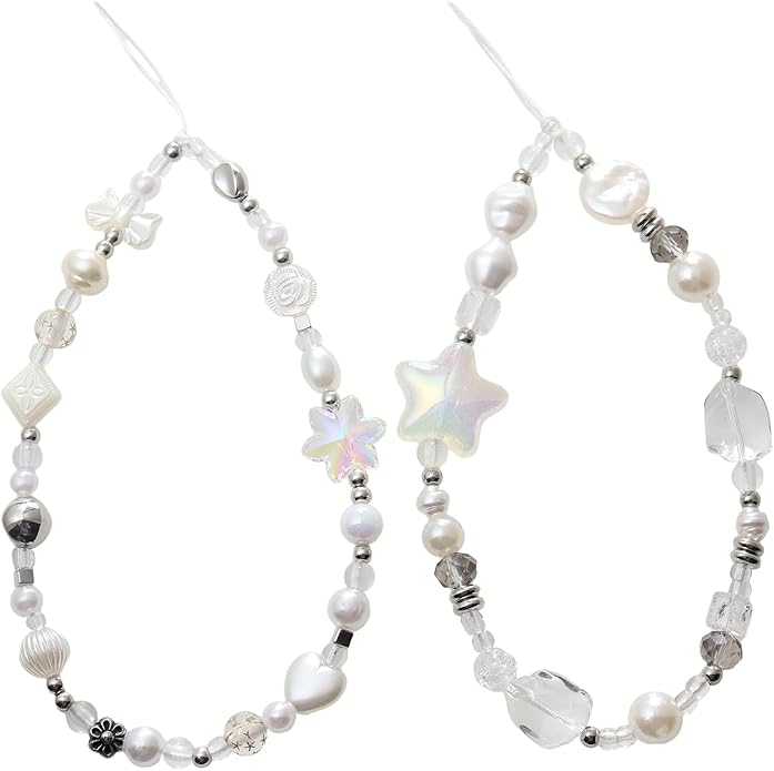 Beaded Camera Wrist Strap, Cute Phone Charms Strap, Pearl Bracelet Wrist Strap, Phone Keychain Decoration for Wallet