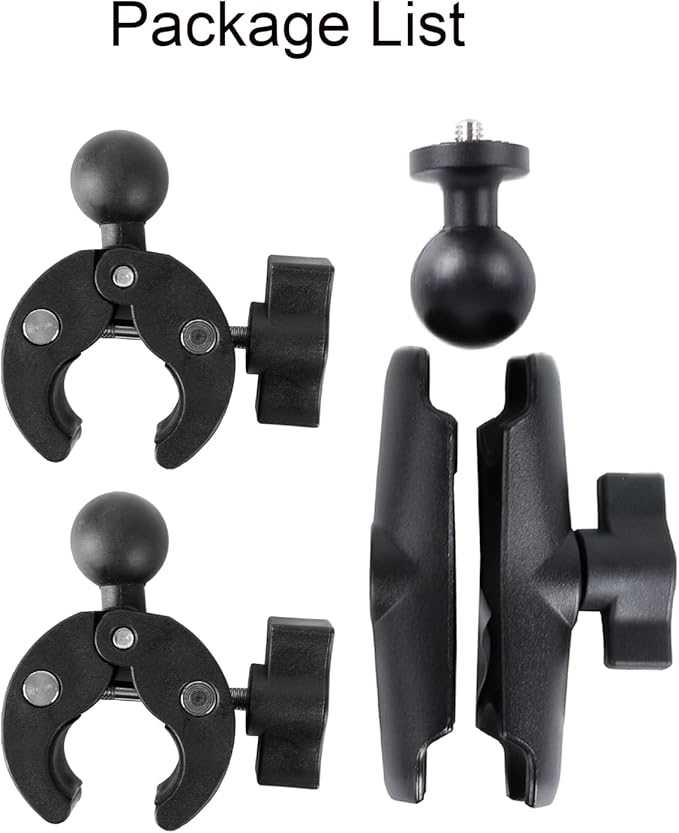 PellKing Camera Motorcycle Mount for Insta360 X5/X4/X3/X2,Double Super Clamp Mount Umbrella clamp Holder for Monitor Bracket Magic Socket Arm with 1/4 Thread for Moto Bike Bicycle Handlebar