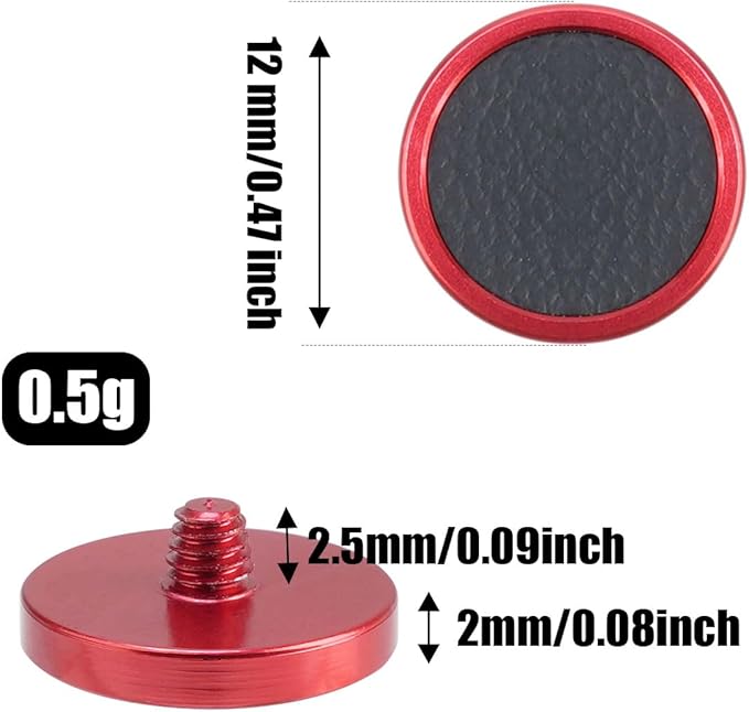 FocusFoto 2-Pack Camera Shutter Button PU Leather Soft Shutter Release Button Fits for Fuji X-M5 X-T50 X100VI X-T5 X-T4 X-T3 X-T30 II X-E3, for Nikon ZF DF, for Leica M10 M9 M8 M7 (Red with Black)