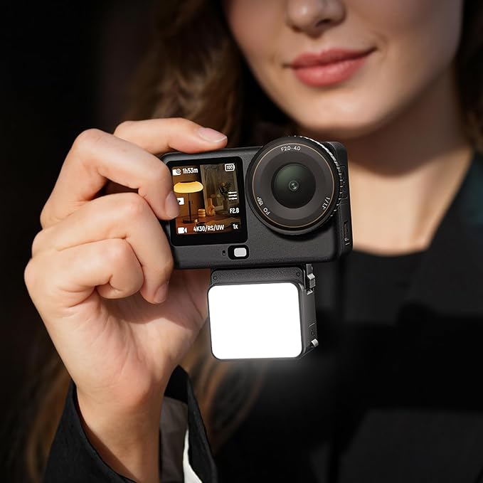 Vlogging Light for DJI Osmo Nano/Osmo Action 6, ULANZI LM24 Waterproof Magnetic Mini LED Action Camera Video Light Accessories, Quick Release Photography LED Fill Light for Vlog Selfie Video Recording