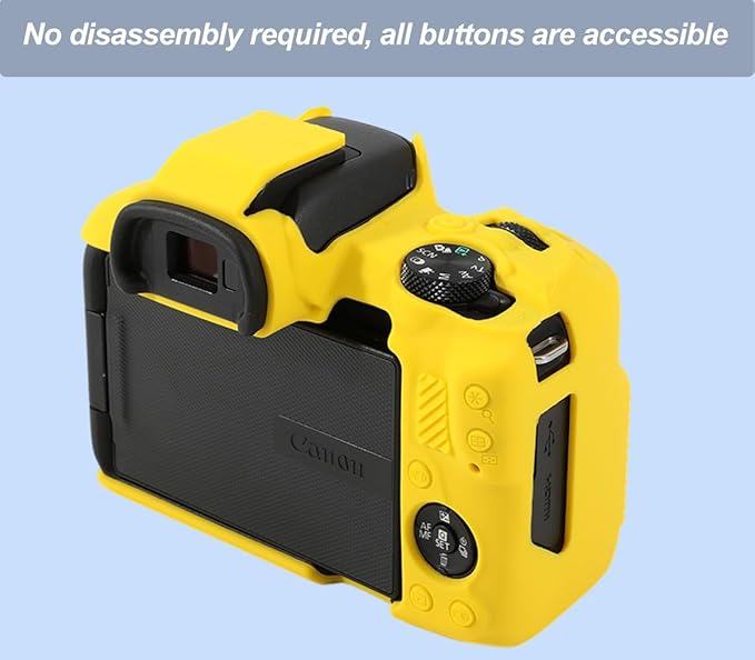 Pocoukate Case for Canon EOS R50 Camera, Soft Silicone Protective Cover Skin with EOS R50 Screen Protector Accessories for Canon EOS R50 Mirrorless Camera Silicone Case - Yellow