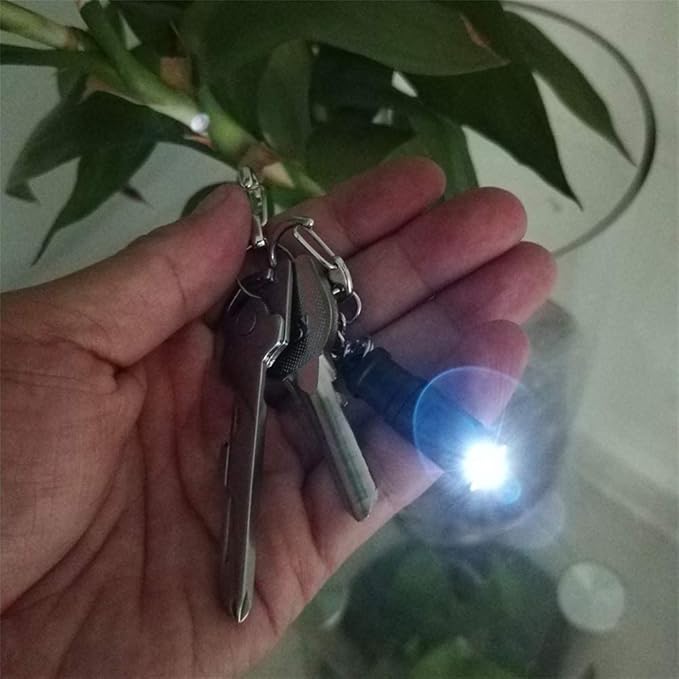 e1 Smallest Keychain Flashlight Micro Tiny Mini Keychain Light Long-Lasting Safety Light for Everyday Carry Emergencies Outdoor Dog Walking Hiking Camping Nice Gift for Parents Kids