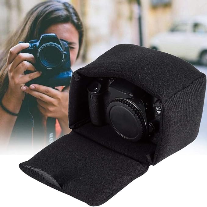 DLSR Camera Bag Insert Padded Case Bag Shockproof Protection Travel Camera Protect Pouch for Photographing(Black)