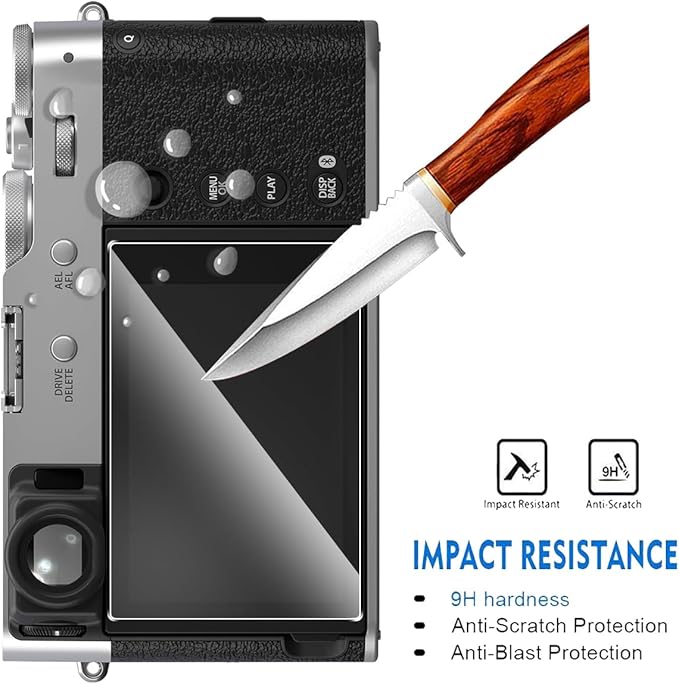 2 Pack Compatible with Fujifilm X100VI/X100V Screen Protector,Full Coverage 9H Tempered Glass LCD Display Film,HD Clear Scratch Resistant for Fujifilm X100VI X-T4 X-E4 Camera accessories