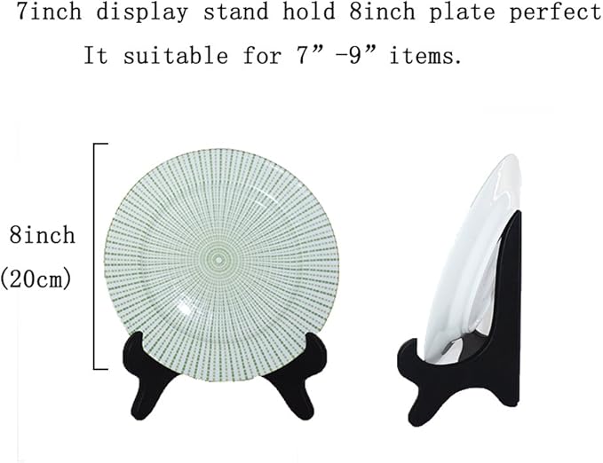 Artliving Black 7" Wood-like Plastic Easels Plate Display Stands Picture Frame Stand Holder-Set Of 4