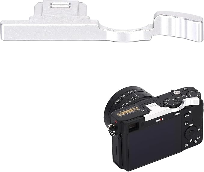 RX1R III Metal Thumb UP Grip for Sony RX1RIII RX1R3 RX1RM3 Digital Camera, Hot Shoe Full-Coverage Thumb Rest Support Holder, Not Affect The Use of Camera Buttons, Dial (Silvery)