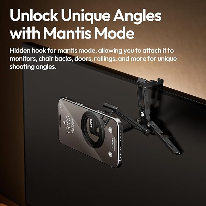 ULANZI SK29 Magnetic Phone Tripod, Foldable Mini Tripod Mount with MagSafe Phone Holder, Aluminium Cell Phone Stand with 1/4”, Arca Uka Base, Travel Vlog Essentials for iPhone 17/16/15/14/13/12