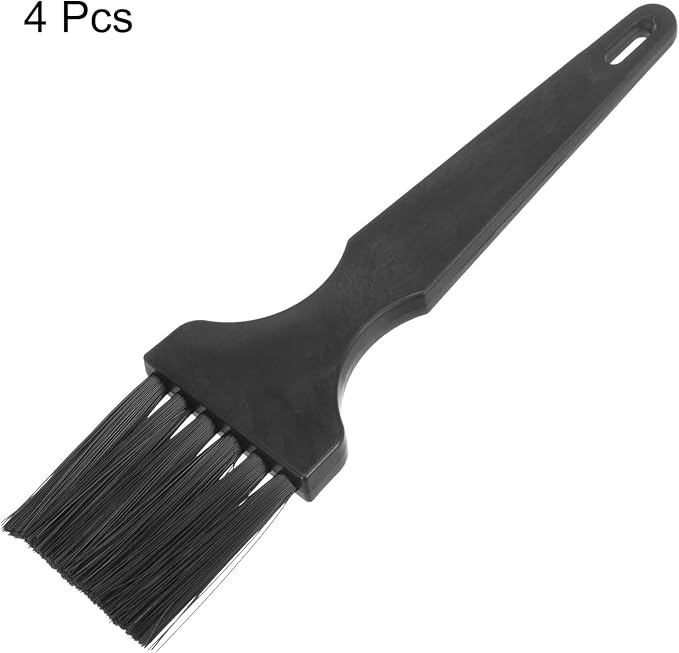 uxcell 4 Pcs Anti Static ESD Brush Plastic Handle Nylon Lab Cleaning Brushes for Electronics Keyboard PCB BGA Repair Soldering, 40x40mm Bristles