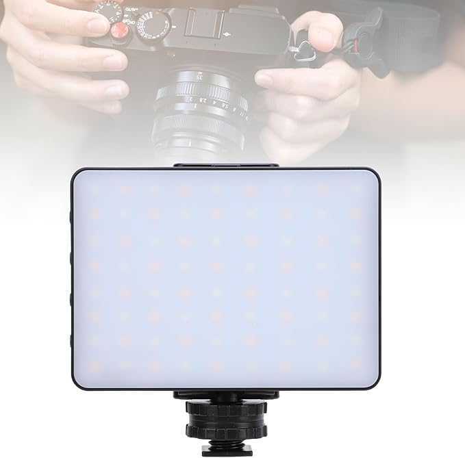 LED Light for Camera, 3000 to 9900K Dimmable Rechargeable On Camera Video Light with Hot Shoe for Phone, Tripod, Makeup, Live Streaming, Support Type C USB Power Supply