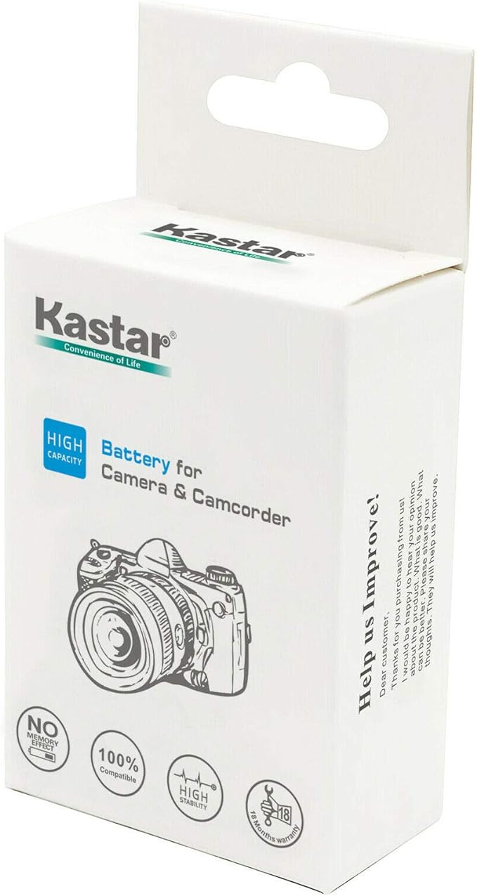 Kastar 2-Pack BN-VF707U Battery and AC Wall Charger Replacement for JVC BN-VF707U BN-VF707UE BN-VF707US BN-VF714U BN-VF714UE BN-VF714US BN-VF733U BN-VF733UE BN-VF733US Battery, AA-VF7 AA-VF7U Charger