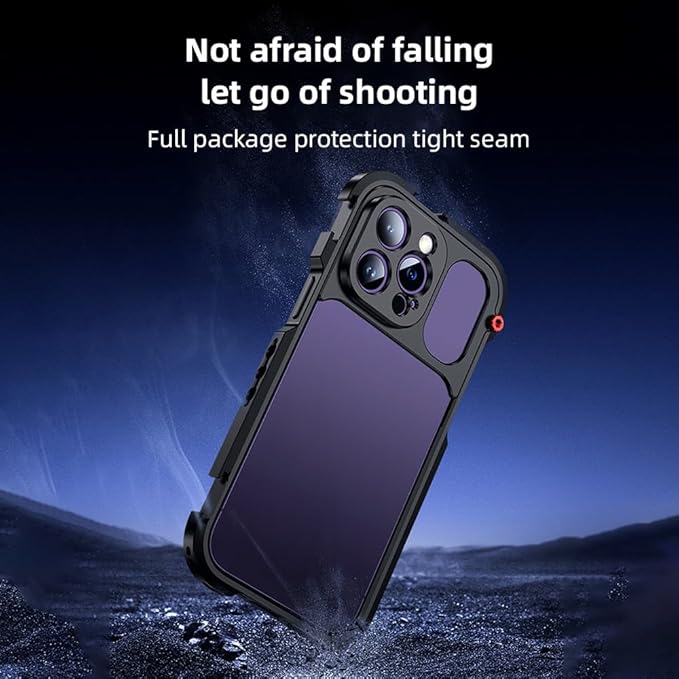 Andoer Portable Phone Cage with Dual Handles Mobile Phone Video Rig Handheld Smartphone Stabilizer Several Cold Shoe Mounts Replacement for iPhone 14 Pro