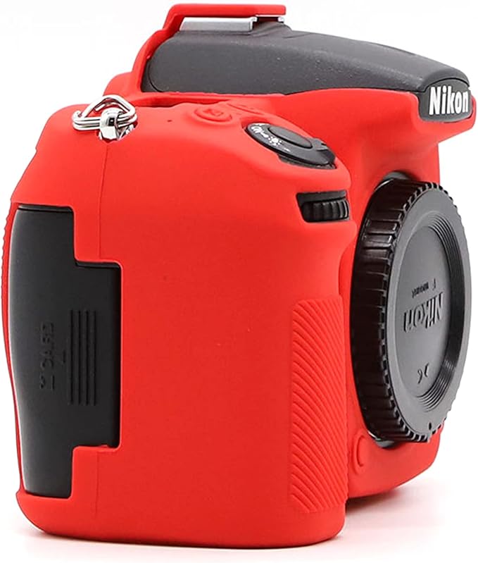 Surpassed Professional Secure Silicone Camera Cases Bag Housing Rubber Body Skin for Nikon D7000 Digital SLR Camera Protective Case (Red)