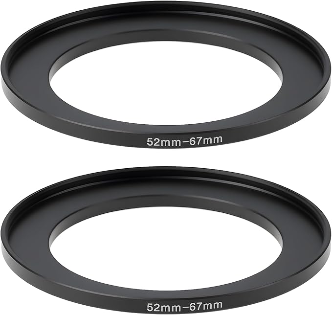 2 pcs 52mm to 67mm Step Up Camera Lens Converter Filter Adapter Ring Metal