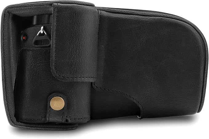MegaGear MG1660 Ever Ready Leather Camera Case Compatible with Sony Alpha A6400 (18-135mm) - Black