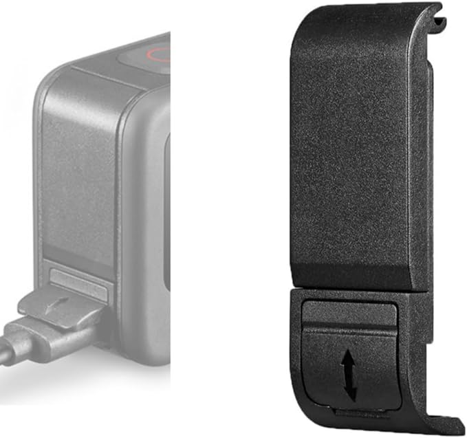Replacement Side Door Battery Cover for Gopro, Dustproof Pass Through Battery Cover Lid with Type-C Charging Port Repair Part Camera Accessories for Gopro Hero 9/10/11/12/13 Black