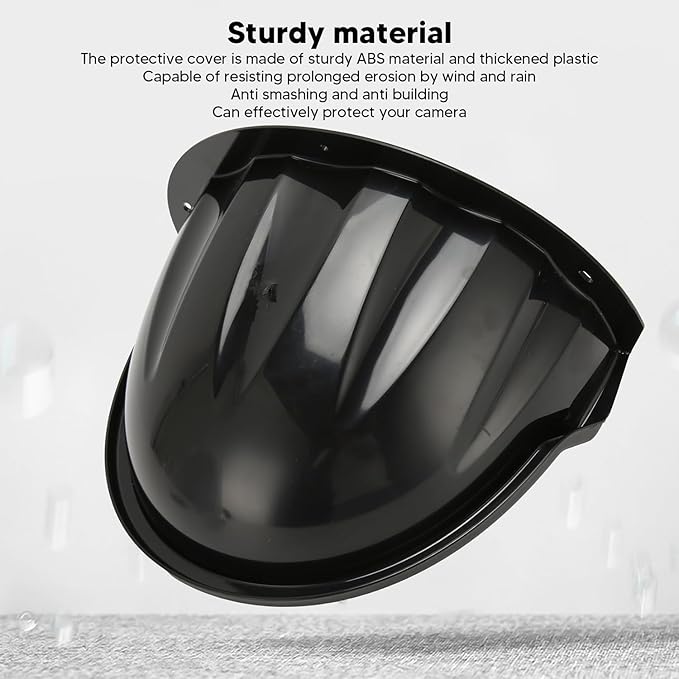 OWOKISO Universal Security Camera Sun Rain Cover Shield - Length 11.4", Width 8.0", Height 6.2" - Weatherproof Protective Roof for Dome/Bullet Outdoor Cameras (Black, 1Pack)