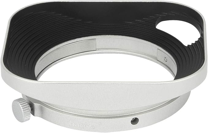 Haoge LH-M36W Square Metal Lens Hood Shade Compatible with Leica Summicron 35mm f2, Summicron M 35mm f2, Summicron-M 35mm f2 ASPH and Elmarit-M 28mm f2.8 ASPH Lens Hollow Out Designed Silver