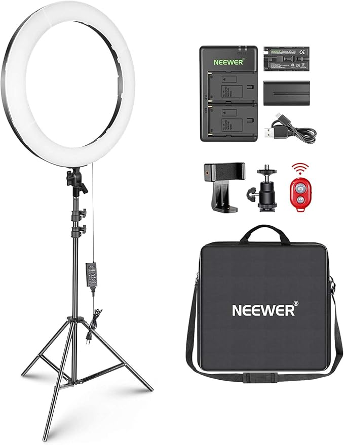 NEEWER 20 inch LED Ring Light Kit with Tripod Stand and Phone Holder Compatible with iPhone, Ringlight for Makeup YouTube Video Recording Selfie Studio Streaming Makeup Barber Lash Salon Lighting