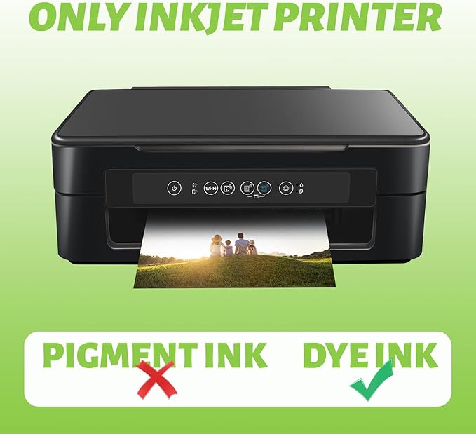 Uinkit Bright White Single Sided Glossy Photo Paper - 4x6 Inch 180gsm (48lb), 50 Sheets Instant Dry Dye Inkjet Paper, Scratch Resistant Professional Photo Printing for Home DIY Memories