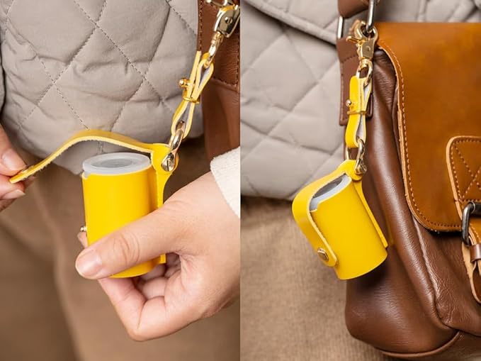 ZVZKC Leather 35mm Film Case Keychain, 35mm Film Holder Film Canisters with Caps for Film Photography & Gifts, H 1.96inch / 5cm (Yellow)