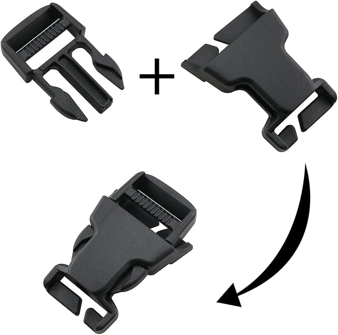 ZZLZX4PCS Plastic Quick Release Side Opening Buckle 1-inch/2.5cm Military Green for Outdoor Backpack Straps Tactical Vests Assault Packs and Emergency Webbing Adjustment Buckles