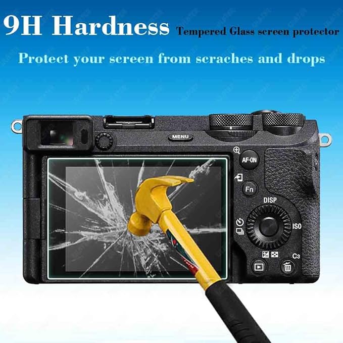 ULBTER Screen Protector for Sony Alpha A7C II A7CR A6700 7C II A7CII 6700 A7C R Camera & Hot Shoe Cover 0.3mm 9H Hardness Tempered Glass Cover Anti-Scrach Anti-Fingerprint Anti-Bubble [3+2 Pack]