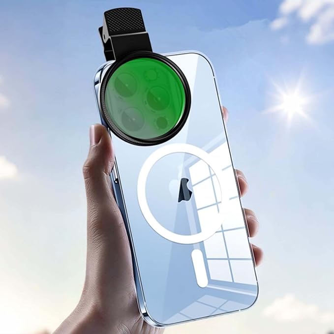 CPL Polarizing Filter for Phone,52mm Camera Lens Filter with Lens Clip Compatible for iPhone 14 Pro Max 13 Pro Max 13 Mini 12 11 X XS Max Samsung Galaxy
