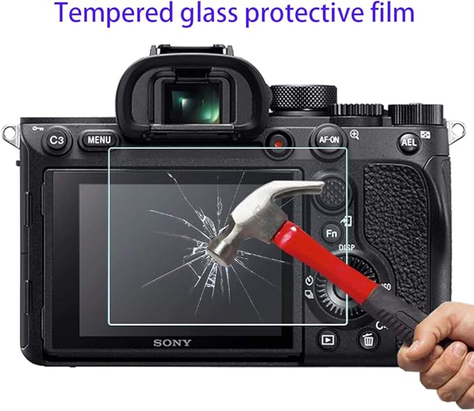 Screen Protector for Sony Alpha 7V 7 V 7R V A7V A7 V 7RV A7R V A7RV A7R5 Camera (for Accessories) with Hot Shoe Cover,HUIPUXIANG 0.3mm High Definition 9H Hardness Optical LCD Premium Glass Protective Cover [3+1 Pack]