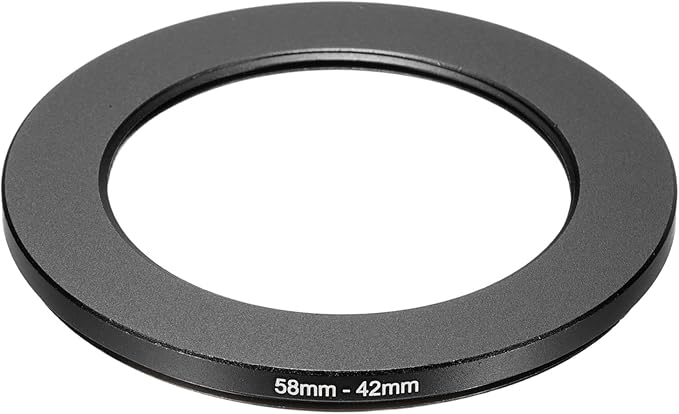 PATIKIL Step Down Ring Adapter 58mm to 42mm, Filter Step-Down Rings Camera Lens Filters Metal Ring Digital for ND IR DSLR Lenses, Black