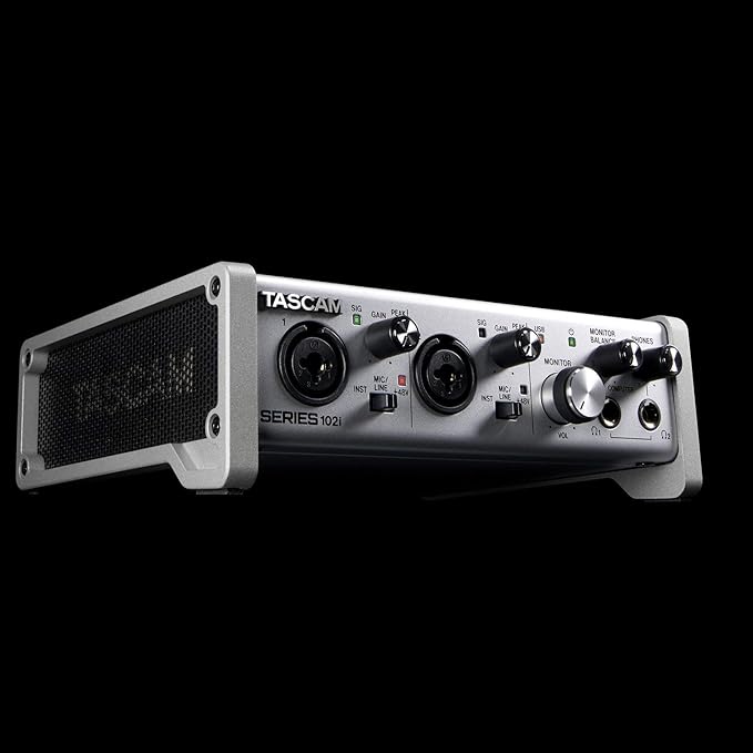 Tascam SERIES 102i 10 IN/2 OUT USB Audio Interface with MIDI, DAW Recording Software for Songwriting, Podcasting, Recording,Silver