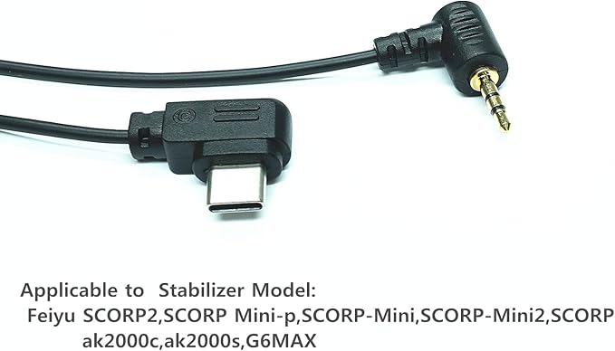 FeiyuTech Stabilizer Fuji Shutter Release Cable(Type c to trs2.5) for scorp/scorp c/min/Mni-P/scorp 2 to Fuji GFX100,GFX50SII,GFX100S,GFX50S/50R,X-H2S,X-H2,XT5,XT2(FY-2.5mm Fuji)