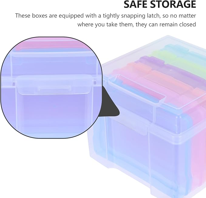 Mikinona Multifunctional Photo Classified Box Plastic Storage Case for Cards Jewelry Stickers Organizer for Photos and Small Items Portable