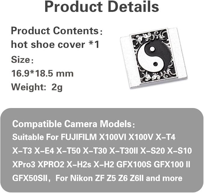 DBZZ Camera Soft Release Button, Shutter Button for Fujifilm X-T5 X-T4 X-T3 X-T30 X-T30 II X-T20 X-PRO3 X100VI X100V X-E4 X-E3 for zf (Eight Diagrams Cover)